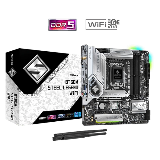 ASROCK Alaplap S1700 B760M STEEL LEGEND WIFI INTEL B760, mATX