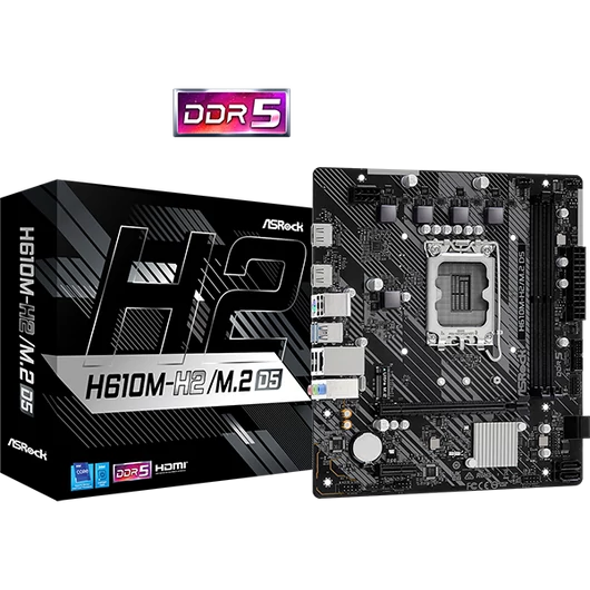 ASROCK Alaplap S1700 H610M-H2/M.2 D5 INTEL H610, mATX