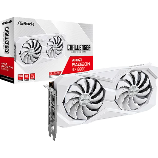 ASROCK Videokártya PCI-Ex16x AMD RX 6600 CHALLENGER WHITE 8GB DDR6