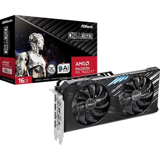 ASROCK Videokártya PCI-Ex16x AMD RX 7600XT CHALLENGER 16GB DDR6 OC