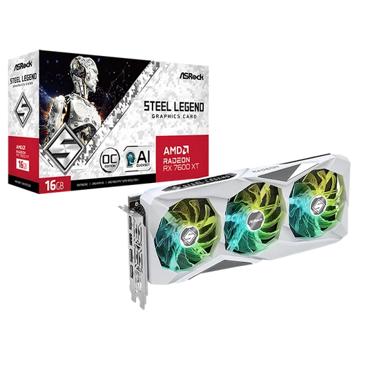 ASROCK Videokártya PCI-Ex16x AMD RX 7600XT STEEL LEGEND 16GB DDR6 OC
