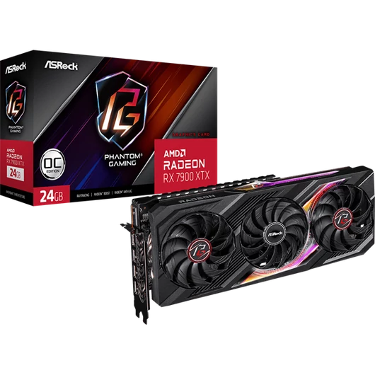 ASROCK Videokártya PCI-Ex16x AMD RX 7900XTX PHANTOM GAMING 24GB DDR6 OC
