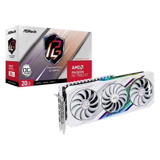 ASROCK Videokártya PCI-Ex16x AMD RX 7900XT PHANTOM GAMING WHITE 20GB DDR6 OC
