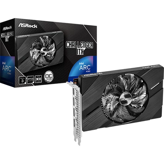 ASROCK Videokártya PCI-Ex16x INTEL ARC A380 CHALLENGER ITX 6GB DDR6 OC