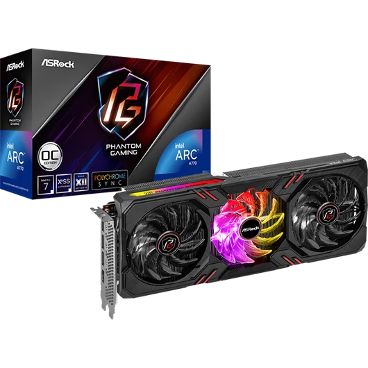 ASROCK Videokártya PCI-Ex16x INTEL ARC A770 PHANTOM GAMING 16GB DDR6 OC