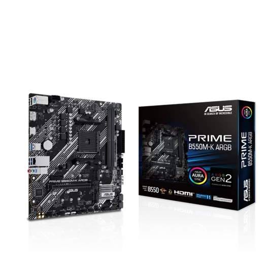 ASUS Alaplap AM4 PRIME B550M-K ARGB AMD B550, mATX