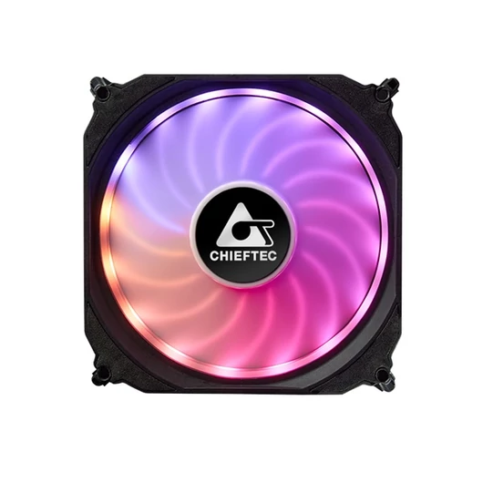 CHIEFTEC Rendszerhűtő Ventilátor, Tornado, 12cm, RGB LED, fekete