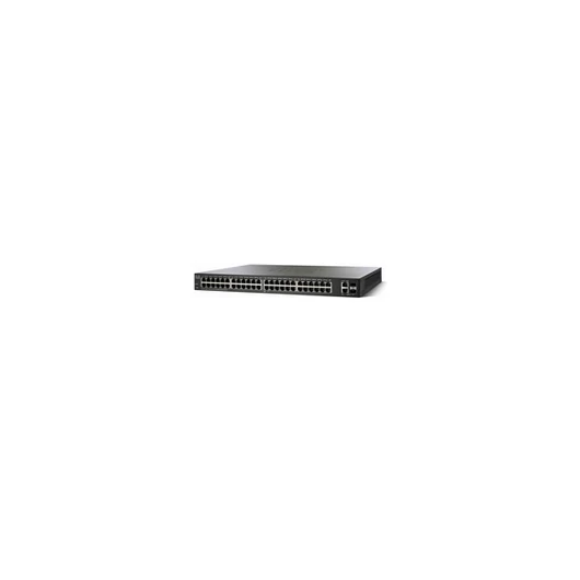 CISCO Switch 48x100Mbps (POE+) + 2x1000Mbps SFP Kombó, Fémházas, Rackes, Menedzselhető - SF220-48P-K9-EU
