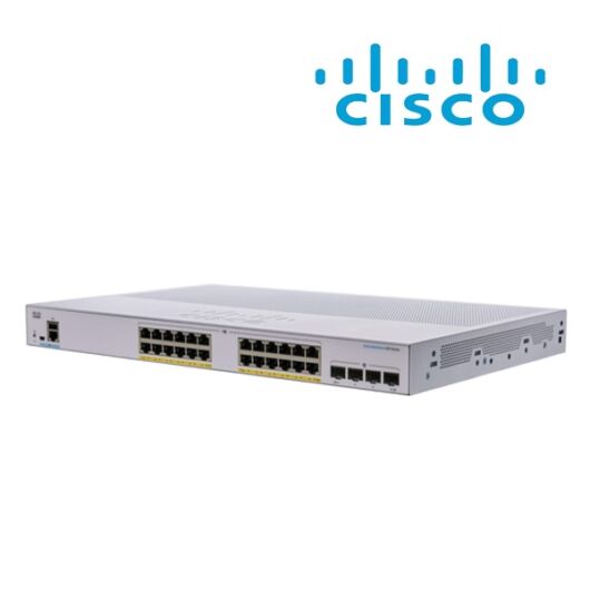 CISCO Switch 24x1000Mbps (POE+) + 4x10000Mbps SFP+, Fémházas, Rackes, Menedzselhető - CBS350-24FP-4X-EU