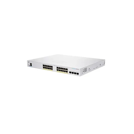 CISCO Switch 24x1000Mbps (POE+) + 4x1000Mbps SFP, Fémházas Rackes, Menedzselhető - CBS250-24FP-4G-EU