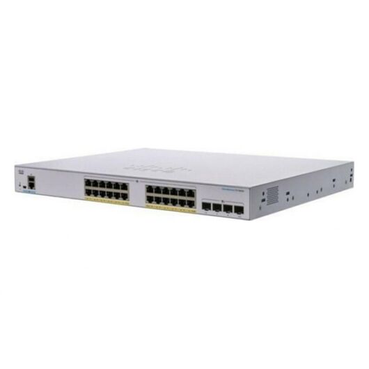 CISCO Switch 24x1000Mbps (POE+) + 4x1000Mbps SFP, Fémházas Rackes, Menedzselhető - CBS250-24P-4G-EU