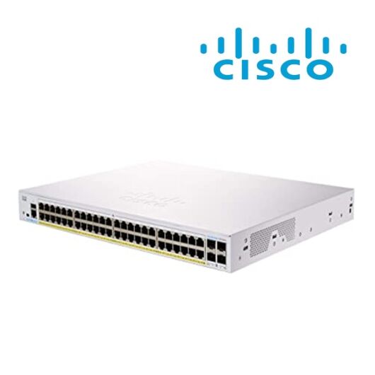 CISCO Switch 48x1000Mbps + 4x10000Mbps SFP+, Fémházas, Rackes, Menedzselhető - CBS350-48T-4X-EU