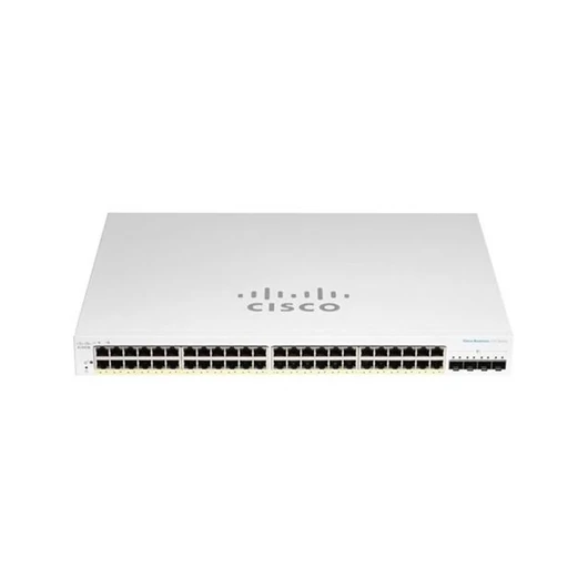 CISCO Switch 48x1000Mbps + 4x10000Mbps SFP+, Menedzselhető, Fémházas, Rackes - CBS220-48T-4X-EU