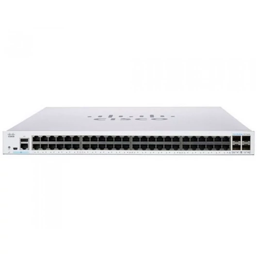 CISCO Switch 48x1000Mbps (POE) + 4x1000Mbps SFP, Menedzselhető, Fémházas, Rackes - CBS220-48P-4G-EU