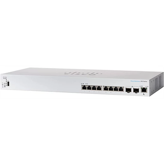 CISCO Switch 8x10000Mbps + 2x10000 SFP+ Kombó, Rackes, Fémházas, Menedzselhető - CBS350-8XT-EU