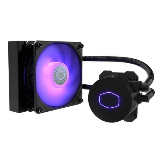 COOLER MASTER CPU hűtő MASTERLIQUID ML120L V2 RGB (vízhűtés), LGA1700 támogatással, fekete