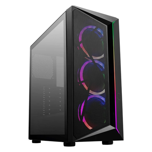 COOLER MASTER Ház Midi ATX CMP 510 ARGB, Tápegység nélkül, Üvegfalú, Fekete