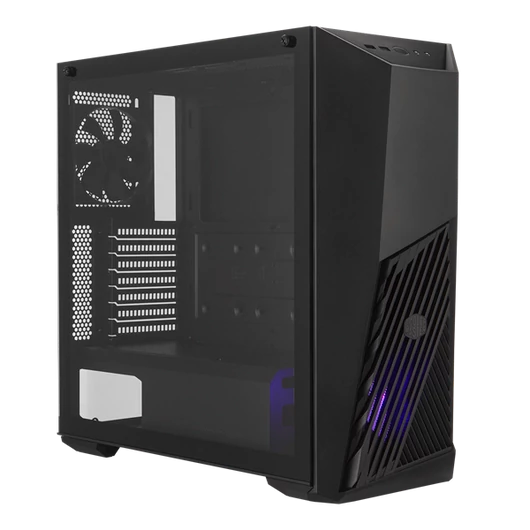 COOLER MASTER Ház Mid Tower ATX MASTERBOX K501L RGB, Tápegység nélkül, Üvegfalú, Fekete