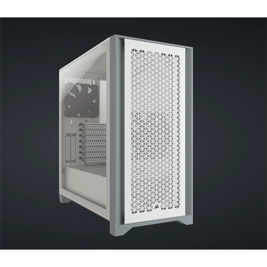 CORSAIR Ház 4000D AIRFLOW, Tápegység nélkül, Edzett Üveg, fehér