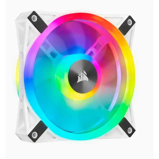 CORSAIR Rendszerhűtő Ventilátor, iCUE QL120 RGB, 12cm, fehér