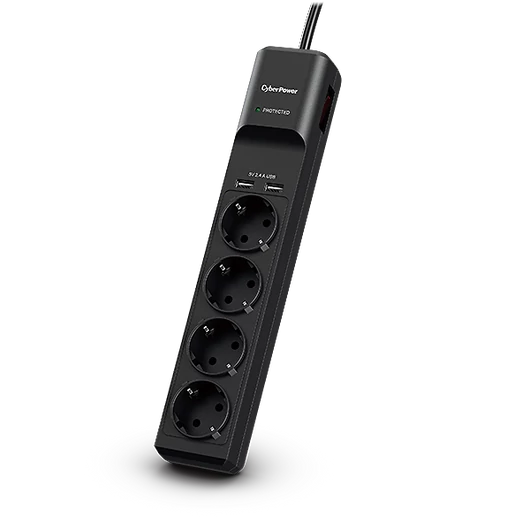 CYBERPOWER P0420SUD0-DE (4 aljzat) túlfeszültség védő elosztó és USB töltő 2 x 2.4A, 1,8m