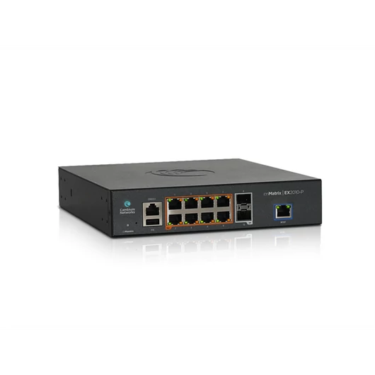 CAMBIUM Networks Switch, cnMatrix EX2010, 8x1000Mbps + 2x1000Mbps SFP, Asztali, Menedzselhető