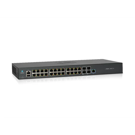 CAMBIUM Networks Switch, cnMatrix EX2028-P, 24x1000Mbps (POE+) + 4x10000Mbps SFP+, Menedzselhető, Rackes