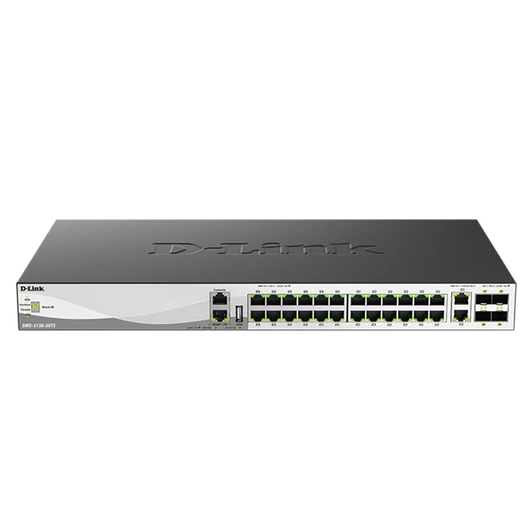 D-LINK Switch 24x2.5Gbps + 2x10GBASE-T +4x 25G SFP28, Fémházas Asztali, DMS-3130-30TS/E