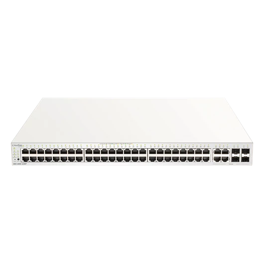 D-LINK Switch 48x1000Mbps(48xPOE) + 4xGigabit kombó Fémházas, Menedzselhető (370W POE) + 1 év Nuclias, DBS-2000-52MP/E