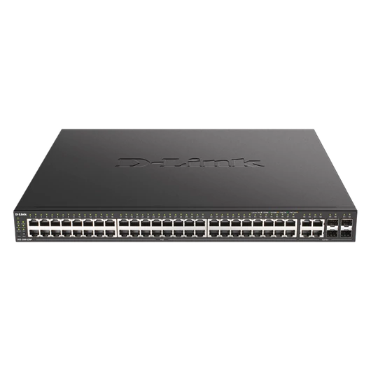 D-LINK Switch 48x1000Mbps (48xPOE) + 4xGigabit SFP kombó Fémházas, Menedzselhető (370W POE), DGS-2000-52MP