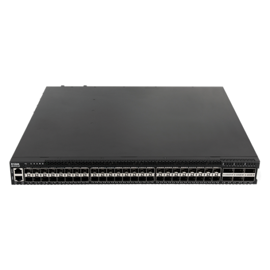 D-LINK Switch 48x10Gpbs SFP/SFP+ + 6x100Gbps QSFP+/QSFP28 + 1xUSB Fémházas, Menedzselhető, Rackes, DXS-3610-54S/SI/E