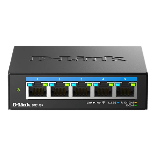 D-LINK Switch 5x2.5Gbps Multi-Gigabit Fémházas Asztali, DMS-105/E