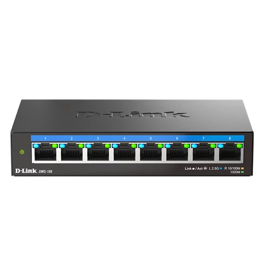 D-LINK Switch 8x2.5Gbps Multi-Gigabit Fémházas Asztali, DMS-108/E