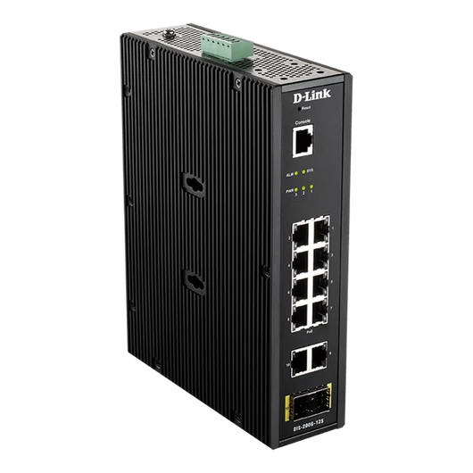 D-LINK Switch Ipari 10x1000Mbps + 2xSFP + 1x konzol port Menedzselhető Fémházas, DIS-200G-12S