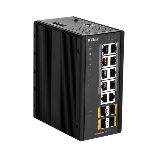 D-LINK Switch Ipari 10x1000Mbps (8xPOE) + 4xSFP Menedzselhető Rackes,DIS-300G-14PSW