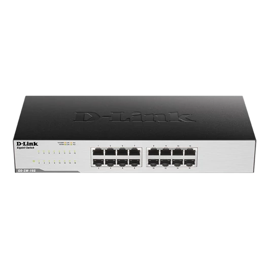 D-LINK Switch 16x1000Mbps Fémházas Asztali, Rackes, GO-SW-16G/E