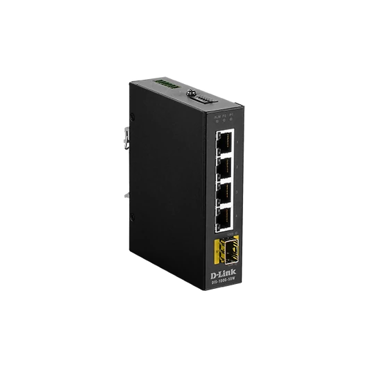 D-LINK Switch Ipari 4x1000Mbps + 1xSFP Fémházas, DIS-100G-5SW
