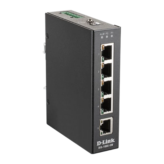 D-LINK Switch Ipari 5x100Mbps Fémházas, DIS-100E-5W