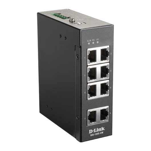 D-LINK Switch Ipari 8x100Mbps Fémházas,DIS-100E-8W