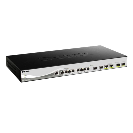 D-LINK Switch 8x1000Mbps kombó + 2xGigabit SFP+ 2xGigabit SFP+ kombó Menedzselhető Rackes, DXS-1210-12TC/E