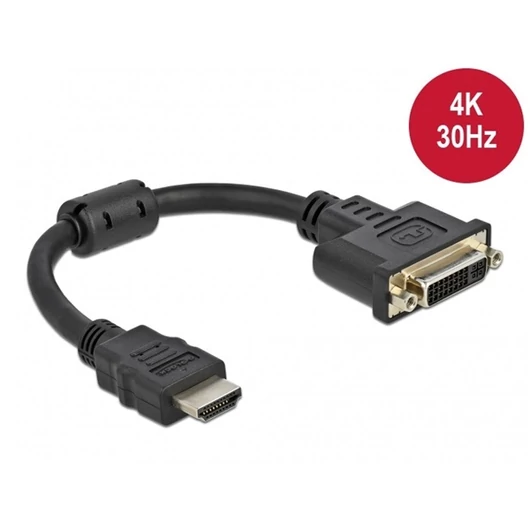DELOCK Átalakító HDMI-A male > DVI 24+5 female 4K 30Hz 20cm