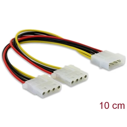 DELOCK Tápkábel Y > 2x 4 pin Molex