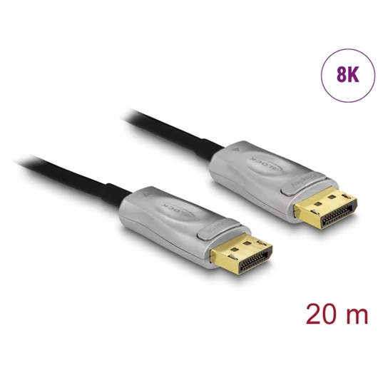 DELOCK kábel Aktív Optikai Displayport 1.4 8K 20m