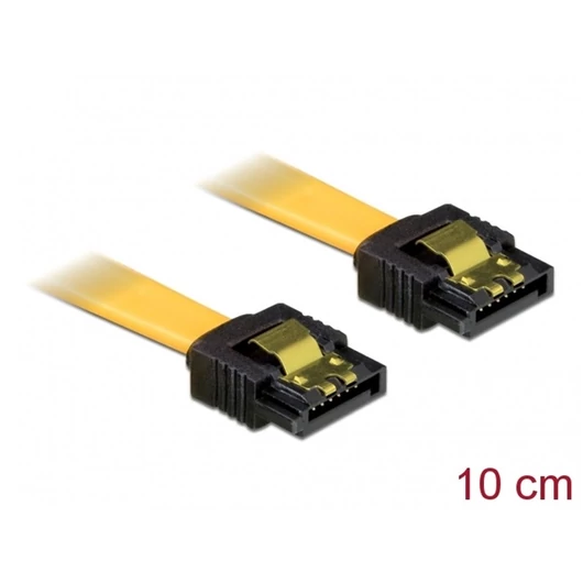 DELOCK kábel SATA 3 Gb/s egyenes 10cm sárga