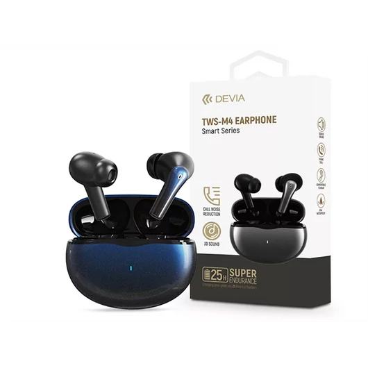 DEVIA TWS BLUETOOTH SZTEREÓ FÜLHALLGATÓ V5.2 + TÖLTŐTOK - SÖTÉTKÉK