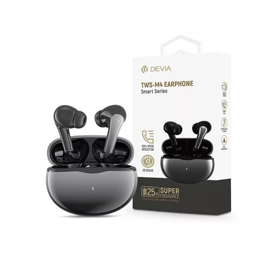DEVIA TWS BLUETOOTH SZTEREÓ FÜLHALLGATÓ V5.2 + TÖLTŐTOK - SZÜRKE