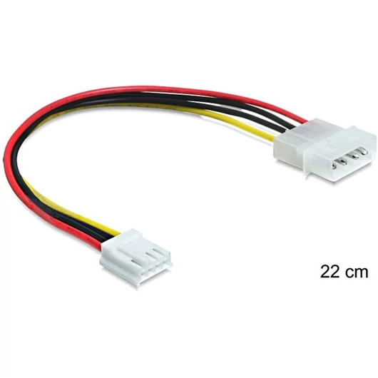 DELOCK Tápkábel Molex 4 pin male > 4 pin floppy female 24cm