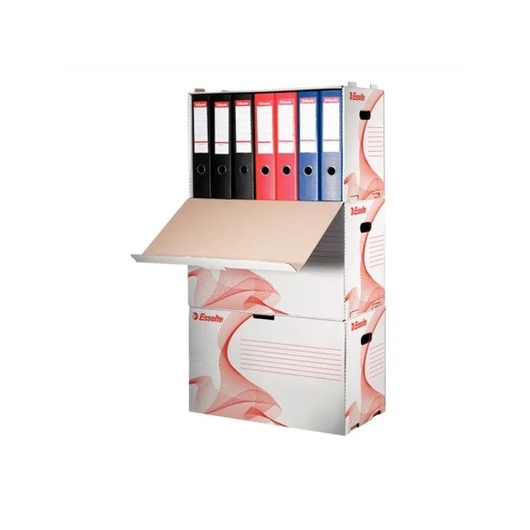 ESSELTE Archiváló konténer, karton, előre nyíló, iratrendezőnek,"Standard", fehér