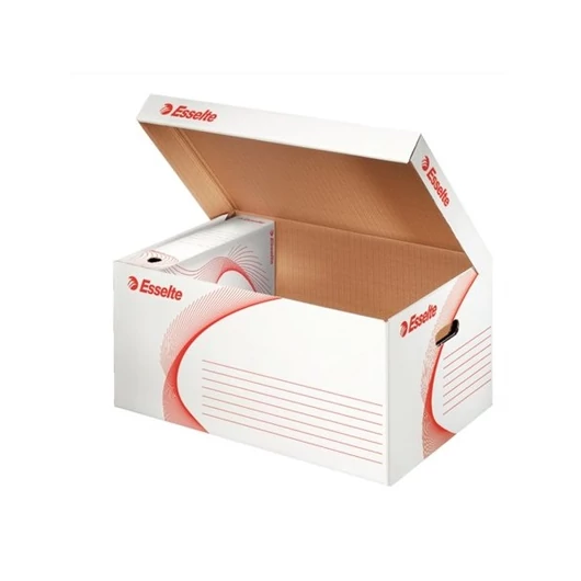 ESSELTE Archiváló konténer, karton, felfelé nyíló,"Standard", fehér