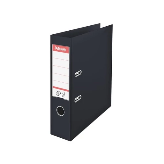 ESSELTE Iratrendező, 75 mm, A4, PP, élvédő sínnel,"Standard", Vivida fekete